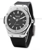 JARAGAR Brands Silver Stainless Steel Case Analog Automatic Mechanical Silicon Sports Herenhorloges met Date2838