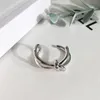 ファッションジュエリー316Lチタン調節可能なメタル結び目開口リングローズゴールドシルバーダブルハートリングメスリング女性のための女性のリング