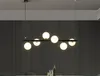 Post Moderno Dining Chandelier Horizontal Suspensão Pingente Lâmpada De Vidro De Vidro Art Deco Iluminação Luzes Cozinha Candelabros