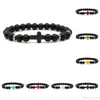 Braccialetto da uomo incrociato Bracciale in pietra unisex all'ingrosso di marca Bracciale con perline opache vulcaniche in onice nero