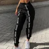 Kadınlar Yaz Saten Kargo Pantolon Kadın Avrupa Gevşek Rahat Spor Kadın Joggers Streetwear Kargo Pantolon Moda Kadın 201111