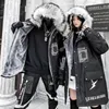 Nagri hip-hop hiver manteau femmes longues fourrure collier chaud parka street style surdimensionnaire couple veste en polaire à capuche dames 201204