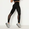 Yoga kläder bantning leggings hög midja kvinnor039s fitnesskläder kvinnliga sportbyxor nylon sexig ihålig ben svart jog5169775