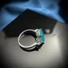 Cluster Rings Vinregem 925 Стерлинговое серебро Paraiba Tourmaline создала Moissanite Gemstone Wedding Party Dinseverse For Women274i