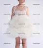 Little White Dress 2021 Spaghetti Cloud Fun and Flirty Evening Cocktail Dresses Handmade Flower Ball Occasion Prom Gowns