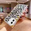 TPU Leopard Drukuj przezroczysty kwadratowy etui na telefon dla iPhone 13 Pro Max 12 11 XS XR X 8 7 Plus ochrona przedstąpalni