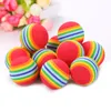 3,5 centímetros bola do arco-íris brinquedo colorido do gato Bola Interativo Pet Gatinho Risco Natural Espuma Bola EVA Formação Pet Shop Wholesale