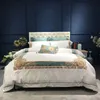 Oriental Embroidered Luxury Egyptian Cotton White Royal Bedding set Queen King size Hotel Bedding sets Duvet cover Bed sheet set T200706