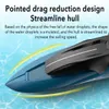 2.4g Speedboat Remote Control Boat Mini High Speed Rowing RC Boats Summer Water Boy Waterproof Model Aircraft Toy With Lights