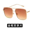 Lady Big Tinted Color Lens Square Sunglass Women Retro Metal frame pink Vintage Luxury Mirror polarized sunglass