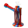 New Silicone Bongs Glass Recycler Bong 6 Inches Dab Rig Percolator bong Bubbler Unique Water Pipes