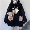Fernan Kawaii Moon Bearプリントパーカー女性アニメ漫画長袖スウェットフォール2021ファッションかわいい特大プルオーバー