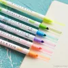 12 Pcs/Set Double Headed Highlighters Stationery Mild Highlighters Pens Colored Drawing Painting Highlighter Art Marker Pens WDH1197 T03