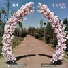 2 5M fiore di ciliegio artificiale porta ad arco strada piombo arco di luna fiore archi di ciliegio scaffale arredamento quadrato per la festa nuziale fondale260w