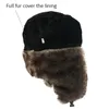 CAMOLAND Warm Trapper Hat For Men Women Windproof Winter Bomber Hats Thermal Faux Fur Earflap Snow Cap Male Ushanka Hats 201106