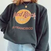 Vintage Top Streetwear Printed Sweatshirt Kvinnors överdimensionerade hoodie Winter Pullover Tops Teen Clothe Fashion 220314