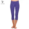 Verano Moda Color Mujeres 3D Galaxy Impresión digital Cintura alta Capri Leggings Elástico Pantalón Casual Leggings Plus Tamaño 201203