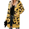 SWQZVT Otoño Invierno suéter tejido mujer moda Casual leopardo mujer cárdigan señoras ropa de invierno prendas de vestir prendas de punto 201128