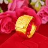 Anéis de cluster anel de ouro 24k para homem vietnamita areia luxo ajustável moda jóias macho 2022 tendência não desaparecer