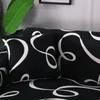 Couverture de canapé de ligne blanche noire Couverture de canapé Couverture de banc en polyester Couvre-meubles extensibles élastiques pour salon maison LJ201216