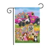 47 * 32cm Nieuwe Animal Garden Flag Pasen Rabbit Egg Dubbelzijdig Afdrukken Banner DIY Yard Tuin Decoratie vlaggen SN5025