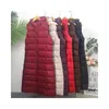 Schinteon Women Ultra Light أسفل سترة طويلة مع غطاء محرك السيارة النحيف النحيف بطة بيضاء أسفل Gilet Arrival 201127