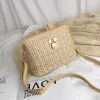 Sacos de balde de palha 2022 bolsa de verão feminina bolsa de vime bolsas de praia senhora bolsas e bolsas de mão bolsa de ombro casual crossbody HBP