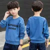 Erkek T-Shirt Çocuklar Uzun Kollu Tees Giysi Tops Katı Pamuk İlkbahar Sonbahar Çocuk Okul T Gömlek 220216