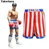 روكي بالبوا أبولو فيلم الملاكمة العلم الأمريكي تأثيري رداء السراويل الملاكمة زي رداء وشورتات S-XXL حجم 201216