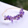 30st Women Girl Natural Amethyst Apatite Aquamarine Tourmaline Crystal Chips Pärlor 14k Guldfylld Wire Wrapped Justerbar Bangle Armband