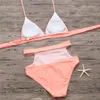 Nuovo arrivo ritaglio di nuoto per le donne insieme sexy del bikini costumi da bagno delle donne Plus Size costume da bagno a vita alta costumi da bagno neri T200708