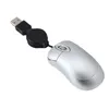Myszy 2 szt. Mini myszy USB Wysuwany kabel Niewielki mały 1600 DPI Optyczne Myszy podróżne- Srebrny niebieski 1 Rose22