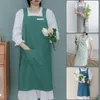 1pc Long Cotton Apron Japanese Casual Craft Cooking House Shop Painters Workwear Kitchen Work Dining Supply Y200103