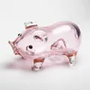 작은 파이프 투명 핑크 미니 귀여운 작은 돼지 손 스푼 연기 손 파이프 장비 장비 Pyrex Bong 8940754