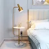Post Modern Creative Floor Lights With Table Nordic Simple Living Room Bedroom Study Reading Floor Lamp Marble Base E27 LED Dimmable Lights