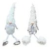 Большие рождественские украшения Длинные ноги Санта -безличная кукла белая фигурки y201020