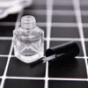 Bouteille vide en verre carré de 5 ml avec brosse outil de maquillage Transparent conteneurs de vernis à ongles bouteille de colle en verre transparent pour