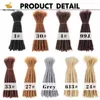 10pcs İnsan Saç Dreadlocks Crochethair El Yapımı Hairextensentions 8-20 inç siyah kahverengi sarışın 99J gri renk