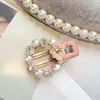 새로운 패션 Korean Girls Pearl Flower Hairpins Crystal Hair Pins 클립 모조 다