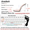 Aneikeh Sexy Slipper Slip On Thin Heels Slides PVC Jelly Slippers Open Toe High Heels Crystal Women Women Transparent Heel shoes X1020