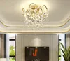 モダンなシンプルなLEDの高級シャンデリア家の装飾現代のローズゴールドK9クリスタルデコ備品リビングルームベッドルーム吊り下げ