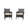 US stock 2pcs Patio Rattan Armchair Seat Sets with Removable Cushions a07
