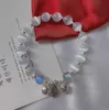 Pulseira de pérolas naturais de luxo, contas da sorte, pulseira com contas, joias de charme de noiva para mulheres, meninas, pulseira elástica, joias lindas