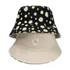 Zomer madeliefjes emmer hoed vrouwen mode katoen strand zon hoeden omkeerbare bob kapper femme bloemen panama hoed visser cap G220311