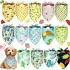 Chien toilettage été Triangle chien Bandana flamant Triangle bavoirs pour animaux de compagnie réversible chiens écharpe réglable lavable animaux foulard