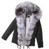 MMK manteau de fourrure véritable col de mode hiver vêtements pour femmes veste épaissie amovible brochet court 211216