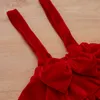 Baby Valentines Day Red Clothing Set Newborn Infant skirt suit Girl Knitted Ruffles Romper Bow Shorts autumn Clothes 20220224 H1