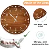 Wall Clock Wood 10 Inch Silent Large Decorative Battery Operated Non Ticking Analog Retro for Living Room 220115