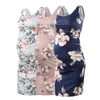 Pack av 3pcs kvinna kläder moderskap klänning ärmlös ruched blommig graviditet klänning mamma sommar tank toppar klänning baby shower g220309