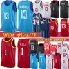 Nova temporada Houston Rockets Golden State Warriors homens camisas de basquete 13 James Harden 3 Chris Paul 7 Carmelo Anthony Costura Jerseys de basquete Top Quality Hot 20
